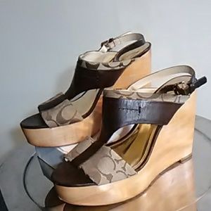 Accepting offers Coach signature logo wedge